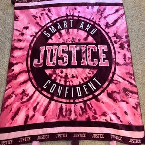 Justice pink fuzzy blanket